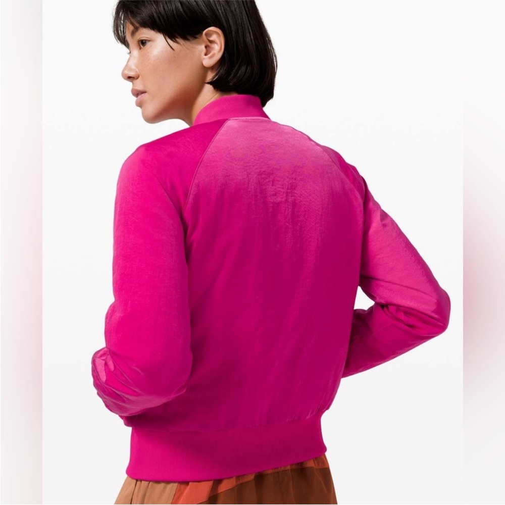 Lululemon Ripened Raspberry NonStop Bomber Reversible Jacket. Size 2 - Picture 3 of 10
